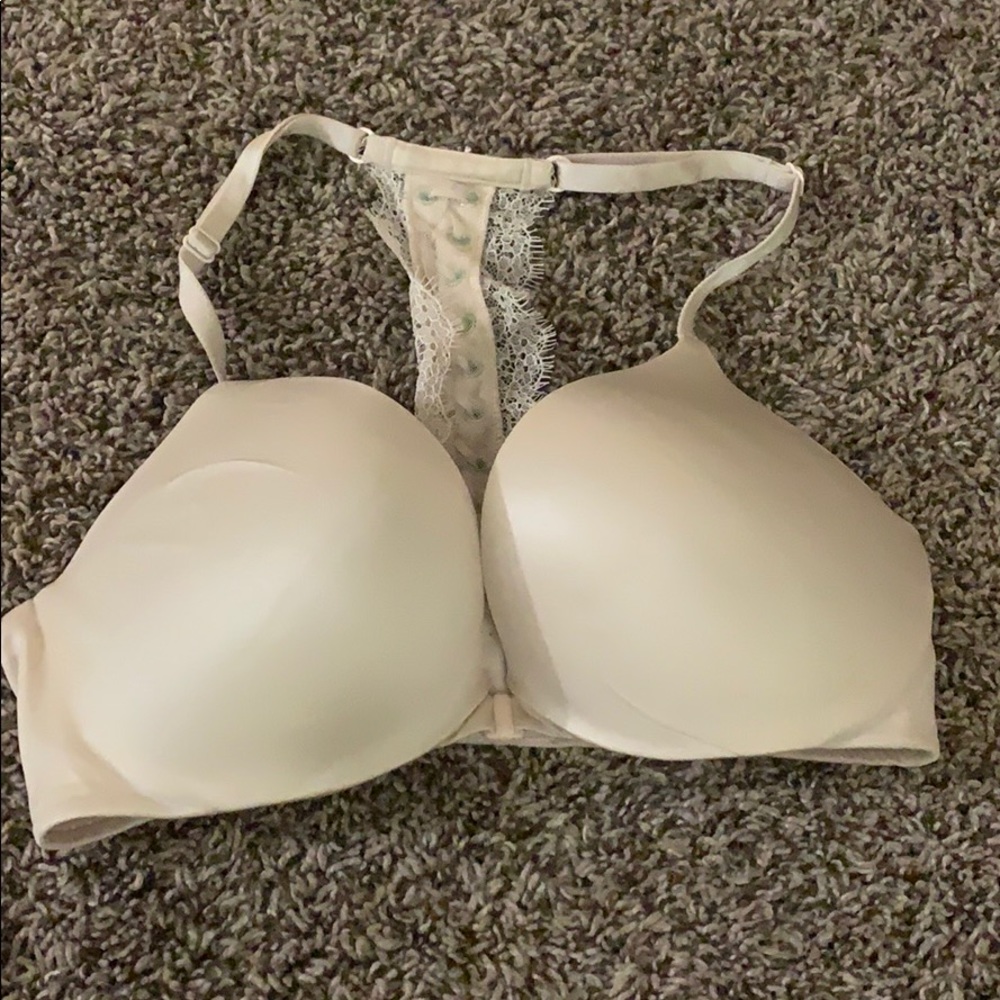 Pink clip in front push up bra